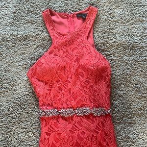 City studio prom dress. Size 13. Coral and sparkles